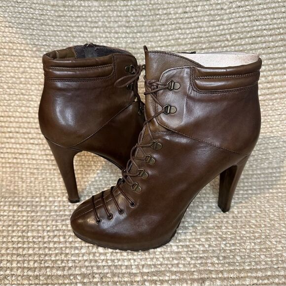 NWT Evado high heel leather lace up boots sz 39 - Picture 3 of 13